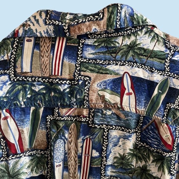 Aloha Hut Shirt Mens XL Hawiian Luau Beach Surfboard Summer Time All Over Print - Picture 4 of 9
